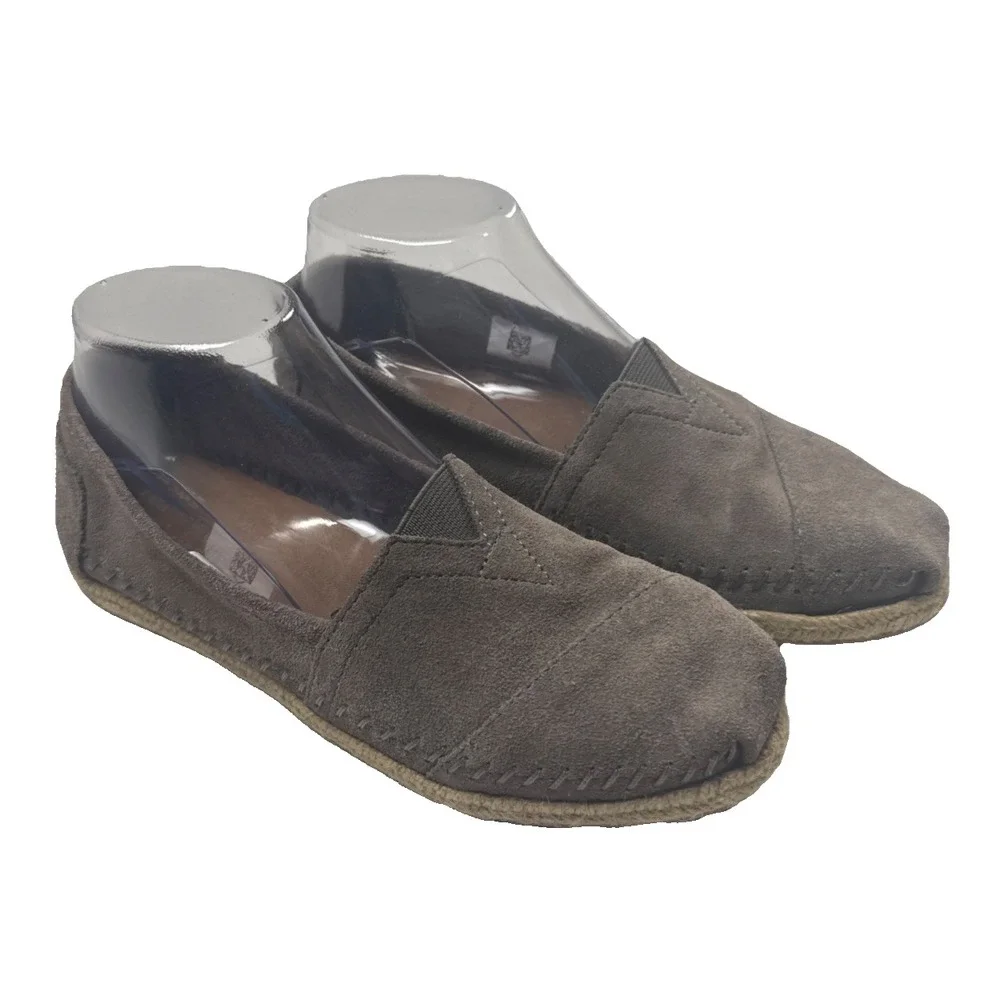TOMS Womens Alpargata Suede Espadrille Slip On Shoes Grey Size 6 1002920416